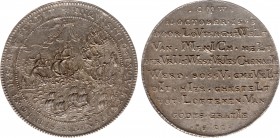 Historiepenningen - 1620 - Penning 'Op de Slag in de Zuiderzee in 1573' (vL. - vgl. I.170 gedateerd 1615, Roovers JMP1953-67, PR. -) - VZ Zeeslag in d...