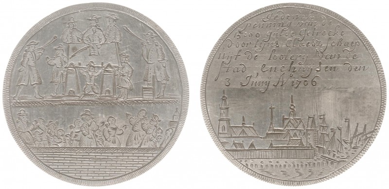 Historiepenningen - 1706 - Penning 'De prijs van 15.000 gulden uit de Loterij va...