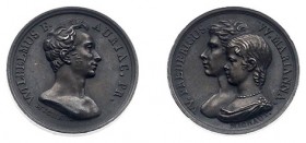 Historiepenningen - 1820 - Penning 'Willem Frederik en Frederik & Marianne' uit de serie 'De Koninklijke Familie' door A. Michaut (Dirks154f) - VZ Bor...