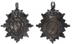 Historiepenningen - 1852 – Zilveren prijsschild geschonken door Koning Willem III voor de winnaars van het Koningschieten door Scherp- en Handboogschu...