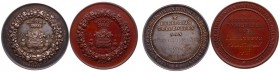 Historiepenningen - 1856/1861,1874 - Prijspenning van de 'Vereeniging tot Bevordering van Tuinbouw in Zeeland' door L. Hart (Dirks708) - VZ Gekroond Z...