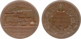Historiepenningen - 1889 - Penning '50-jarig bestaan Hollandsche IJzeren Spoorwegmaatschappij' door W. Schammer (Zw.841) - VZ Locomotief 'Frans Hals' ...