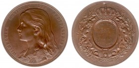 Historiepenningen - 1891/1897 - 'Prijspenning van Koningin Wilhelmina' voor schietwedstrijd te Dordrecht door B. van Hove & J.P.M. Menger (Zw.977) - V...