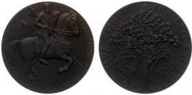 Historiepenningen - 1935 - Penning '750 jaar 's-Hertogenbosch' door A. Verhorst (KB.894) - VZ Hendrik van Lotharingen te paard n.r. / KZ Boom - brons ...