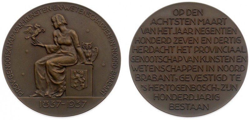 Historiepenningen - 1937 - Penning '100-jarig bestaan Prov. Genootschap van Kuns...
