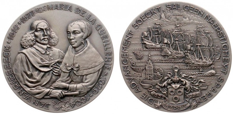 Historiepenningen - 1952 - Penning 'Landing Van Riebeeck op Kaap de Goede Hoop' ...