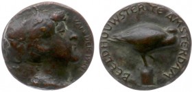 Historiepenningen - 1961 - Penning 'Theresia van der Pant' door C. Seth-Höfner - VZ Portret n.r. / KZ Vogel op paal - brons gegoten 50 mm - PR - zeldz...