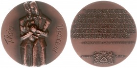 Historiepenningen - 1964 - Penning 'Theo en Vincent van Gogh' door Zadkine & W. Vis (KB.2971) in hoog reliëf - VZ De twee broers in omarming / KZ Geme...