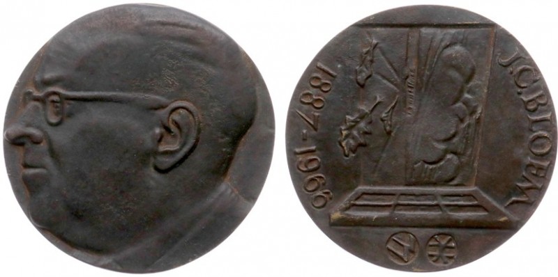 Historiepenningen - 1977 - Penning 'J.C. Bloem' door F. Letterie - VZ Borstbeeld...