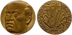 Historiepenningen - 1977 - Penning 'Louis Couperus' door F. Letterie - VZ Portret n.l. / KZ Landschap met agave - brons gegoten 70 mm - PR