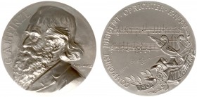 Historiepenningen - 1979 - Penning 'St. Comité Oud Muiderberg' door A. Falize (KB.4254) - VZ Borstbeeld G.A. Heinze / KZ Notenschrift, harp en vliegen...