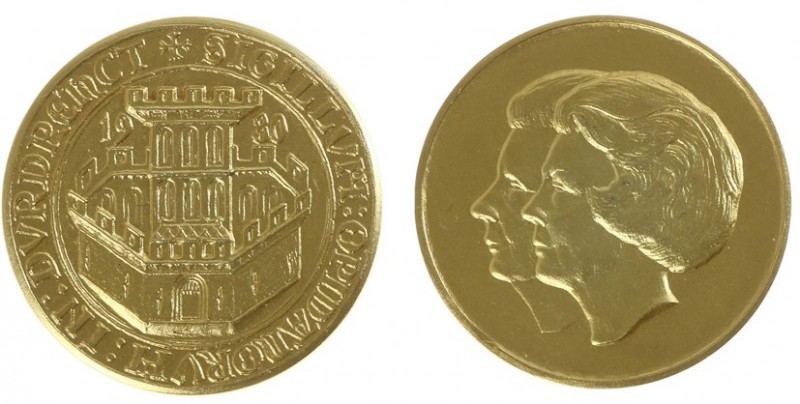 Historiepenningen - 1980 - Penning 'Viering te Dordrecht van inhuldiging Beatrix...