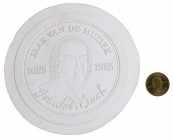 Historiepenningen - 1985 - Reductiemodel 's Rijks Munt voorzijde penning 'Jaar van de Muziek' - borstbeeld Joh. Seb. Bach - gips 167x18 mm - de pennin...