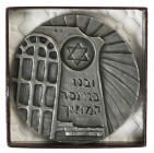 Historiepenningen - 1993 - Penning '25 jaar Numismatische Kring Zeeland' door C.G.J. Rutten - VZ Restanten Middelburgse synagoge, Hebreeuwse tekst en ...