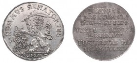 Vroedschapspenningen - Leiden - Vroedschapspenning z.j. (vL.196-1, Van Zegveld De Beeldenaar 1978-5 blz.5-8 type 6D) - VZ Leeuw met zwaard en stedelij...