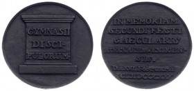Universiteitspenningen - 1830 - Penning 'Tweede Eeuwfeest Deventer Atheneum' (Dirks 326) - VZ Altaar met opschrift / KZ 7-regelige tekst - ijzer gegot...