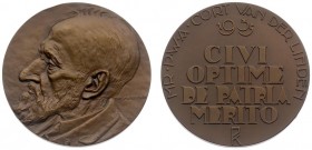 VPK-penningen - 1935 I - Penning 'Mr. P.W.A. Cort van der Linden' door T. van Reijn (KB.940, Til.115) - VZ Borstbeeld n.l. / KZ Tekst met omschrift - ...