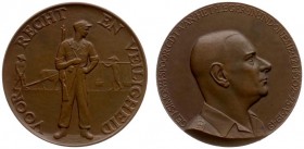 VPK-penningen - 1949 II - Penning 'Hulde aan soldaten in Indonesië' door G. Brinkgreve (KB.1856, Til.207) - VZ Borstbeeld generaal Spoor n.r. / KZ Ned...