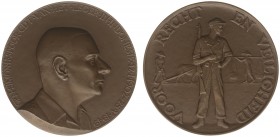 VPK-penningen - 1949 II - Penning 'Hulde aan soldaten in Indonesië' door G. Brinkgreve (KB.1856, Til.207) - VZ Borstbeeld generaal Spoor n.r. / KZ Ned...