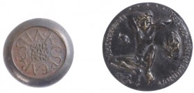 VPK-penningen - 1964 I - Penning 'Shakespeare' door V.P.S. Esser (KB.2938, Til.295) - VZ Borstbeeld n.l. in hoog reliëf / KZ Letters als zelfstandig v...