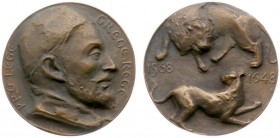 VPK-penningen - 1968 II - Penning 'Herdenking begin 80-jarige Oorlog' door H.J.J. Dannenburg (KB.3480, Til.323) - VZ Borstbeeld Willem van Oranje n.r....