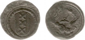 Tokens / Leads - Amsterdam - Armenloodje z.j. (MvH.101, Pelsdonk013) - VZ Stadswapen / KZ Anker boven ineengesdrukte handen - lood 15 mm 2,60 gram - b...