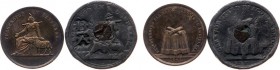 Tokens / Leads - Amsterdam 1861 - Broodpenning van de Hervormde Diaconie door D. van der Kellen (Dirks860) - VZ Tafel met twee broden / KZ De Armoede ...