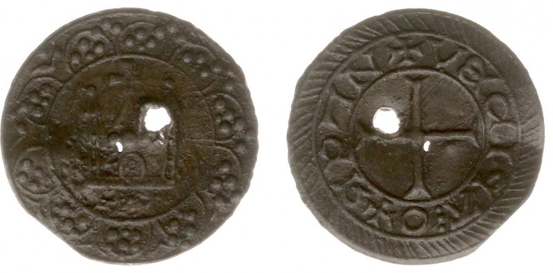 Tokens / Leads - Dordrecht (wrsch.), ca. 1270-1350, token of loodje type Tourse ...