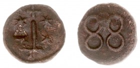 Tokens / Leads - Haarlem 1788 - Loodje Sparendamse Tol - VZ Wapen van Haarlem / KZ Jaartal '88' - lood 22 mm - met driehoekige klop 'A' op vz - ZF/PR