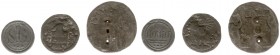 Tokens / Leads - Lembeke, token of loodje St Gilliskerk 1708 - VZ Engel met wapenschild / KZ Miskelk met stralende hostie - lood 30 mm 15,78 gram - FR...
