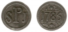 Tokens / Leads - Luik, Kapittel van St. Jacob, armenpenning 1785 - VZ SPJ / KZ Kader met 1700 tussen ornamenten - lood 20 mm 3,90 gram - zeldzaam
