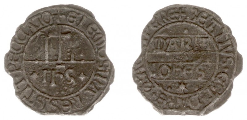 Tokens / Leads - Middelburg - 15e-eeuwse armenpenning zj (Pelsdonk 466 en blz. 5...