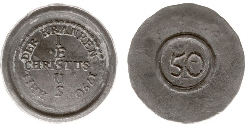 Tokens / Leads - Uden 1790 - Avondmaalsloodje van de Lutherse gemeenschap - VZ I...