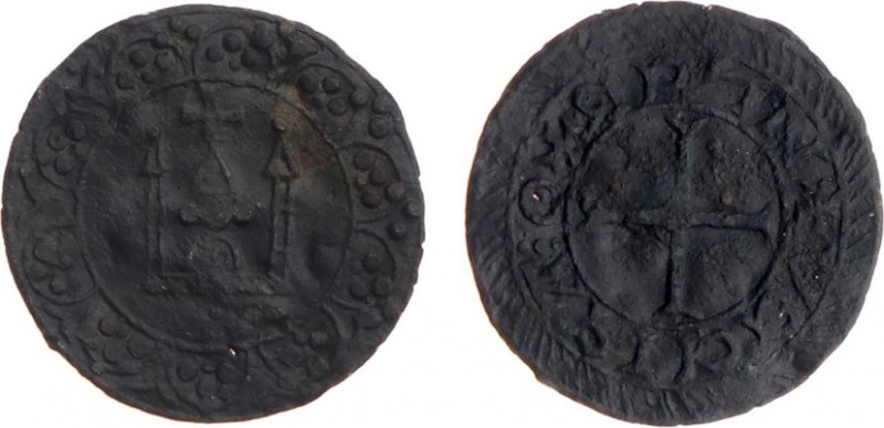 Tokens / Leads - Onbekende plaats, ca. 1270-1350, token of loodje type Tourse gr...