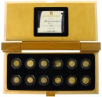 Netherlands - Verzameling 'De Gouden Euro Collectie' in luxe houten verzamelkist, collectie van 12 moderne gouden Europenningen van 100 & 200 Euro’s 1...