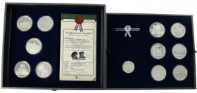 Netherlands - Luxe KNM-cassette 'Uit de kluizen van 's Rijks Munt / Cultureel Erfgoed vanaf 1838' met 12 zilveren penningen (11x 42 gram, 1x 25 gram) ...