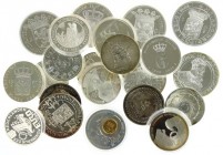 Netherlands - Doosje penningen veel zilver, ook 3 moderne zilveren dukaten en 50-guldenstuk