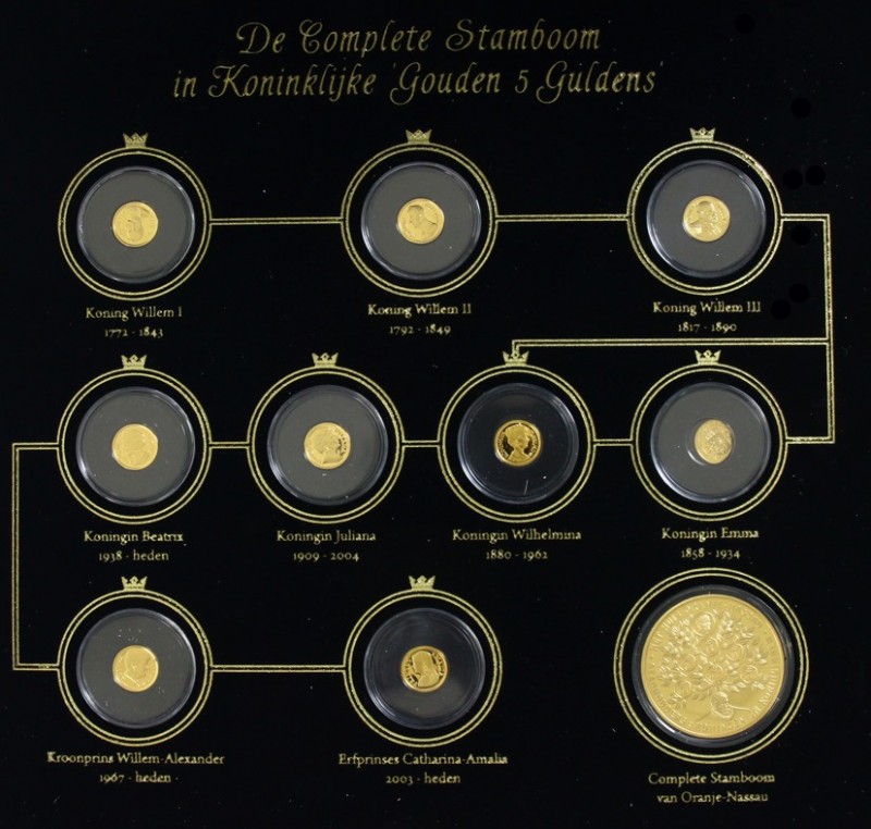Netherlands - Collectie 'De Complete Stamboom in Koninklijke Gouden 5 Guldens', ...