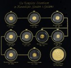 Netherlands - Collectie 'De Complete Stamboom in Koninklijke Gouden 5 Guldens', 9 gouden penninkjes (totaal 6.3 gram .585) in luxe cassette, oplage 2....