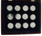 Netherlands - Collectie zilveren penningen (25 gram p.st) 'De Koninkrijk der Nederlanden zilverreeks', totaal 12 stuks