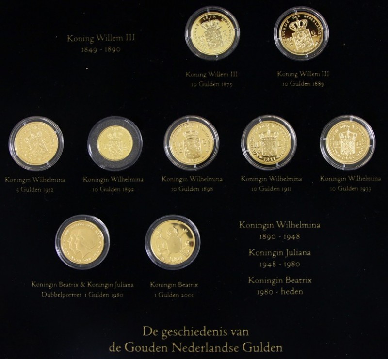 Netherlands - Collectie verguld zilveren penningen (17) 'De geschiedenis van de ...