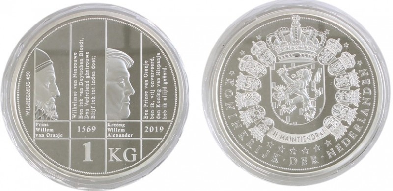 Netherlands - 'Herdenkingsmunt' van één kilogram in luxe cassette: 450 Jaar Het ...