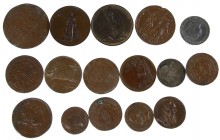 Netherlands - Doosje met ca. 15 penningen 18e en 19e eeuw waarbij oude replica's en een galvano