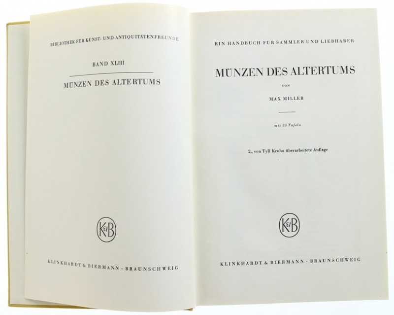 Literatuur - Buitenland - Miller, Max, Münzen des Altertums, 2., von Tyll Kroha ...