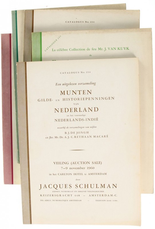 Literatuur - Nederland - J. Schulman - Doos veilingcatalogi w.o. z.n. juni 1924,...