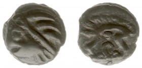 Celts - Gaul - Leuci - AE Potin (1st century BC, 3.74 g) - Diademed head to left / Wild bear to left (DT 226 / Scheers Lyon 1092) - VF, rare