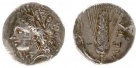 Italy - Lucania - Metapontum - Didrachm or Nomos (c. 330-290 BC, 7.41 g) - Head of Demeter to left / META Ear of barley (HN Italy 1583 / SNG ANS 460) ...
