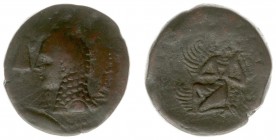 Italy - Sicily - Melita - AE27 (2nd-1st centuries BC12.39 g) - MEΛΙΤΑΥΩΝ Head of Isis left, wearing uraeus crown, symbol of Tanit to left / Osiris, fo...