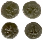 Italy - Sicily - Syracuse - Hieron II (275-215 BC) - AE22 (6.89 g) - Head of Poseidon left / Ornamented trident-head between two dolphins (SNG Copenha...