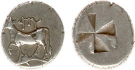 Northern Greece - Thrace - Byzantion - AR Siglos (c. 340-320 BC, 5.26 g) - Heifer standing left, dolphin below, monogram above / Incuse square of mill...